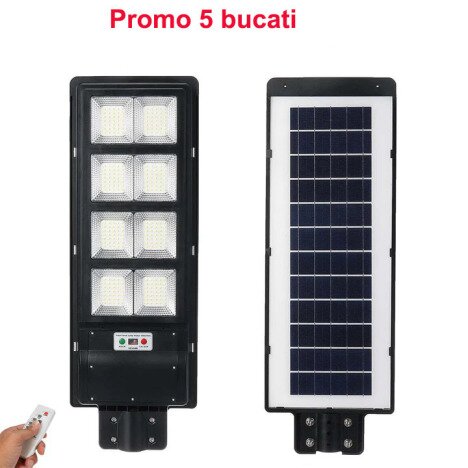 5 x Lampa cu Incarcare Solara, 300W cu telecomanda si 5 stalpi prindere